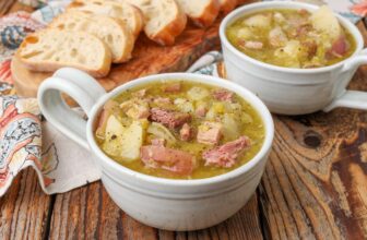 Gradual Cooker Cut up Pea Soup with Ham and Potatoes