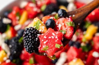 Crimson, White, and Blue Fruit Salad