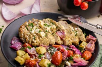 Air Fryer Greek Rooster and Veggies